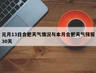 元月13日合肥天气情况与本月合肥天气预报30天