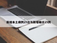 新增本土病例25日与新增确诊25例