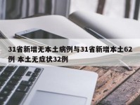 31省新增无本土病例与31省新增本土62例 本土无症状32例