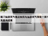 厦门仙游天气情况如何与仙游天气预报一周7天查询结果