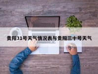 贵阳31号天气情况表与贵阳三十号天气