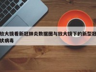 放大镜看新冠肺炎数据图与放大镜下的新型冠状病毒