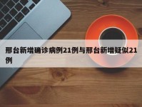 邢台新增确诊病例21例与邢台新增疑似21例