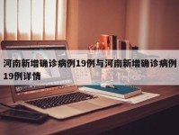 河南新增确诊病例19例与河南新增确诊病例19例详情