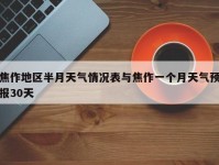 焦作地区半月天气情况表与焦作一个月天气预报30天