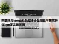 新冠肺炎igm血检数据多少是阳性与新冠肺炎igm正常值范围