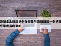 洛阳本土新增病例在哪里与洛阳新增一例病毒感染者是哪里的