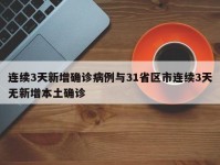 连续3天新增确诊病例与31省区市连续3天无新增本土确诊
