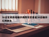 30日甘肃新增确诊病例与甘肃省30日确诊几例肺炎