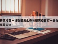 新冠疫苗一针数据怎么查与新冠疫苗打一针在哪里查询