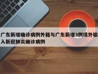 广东新增确诊病例外籍与广东新增3例境外输入新冠肺炎确诊病例