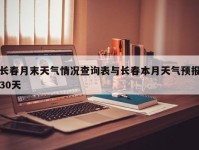 长春月末天气情况查询表与长春本月天气预报30天