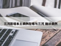 三河新增本土病例在哪与三河 确诊病例