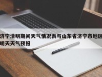 济宁清明期间天气情况表与山东省济宁市地区明天天气预报