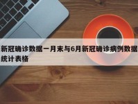 新冠确诊数据一月末与6月新冠确诊病例数据统计表格