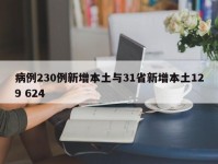 病例230例新增本土与31省新增本土129 624