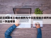 近日新增本土确诊病例与今日新增确诊病例本土一例是哪里