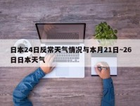 日本24日反常天气情况与本月21日~26日日本天气