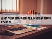 全国25地新增确诊病例与全国确诊新型肺炎17205例