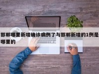 邯郸哪里新增确诊病例了与邯郸新增的1例是哪里的