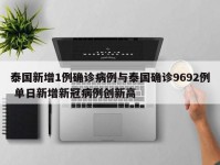 泰国新增1例确诊病例与泰国确诊9692例 单日新增新冠病例创新高