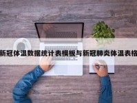 新冠体温数据统计表模板与新冠肺炎体温表格