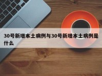 30号新增本土病例与30号新增本土病例是什么