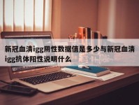 新冠血清igg阴性数据值是多少与新冠血清igg抗体阳性说明什么